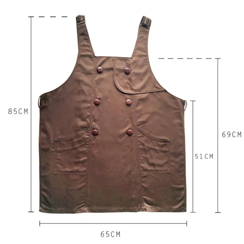 Фартук из хлопка черного и коричневого цвета для бариста кофейня бистро