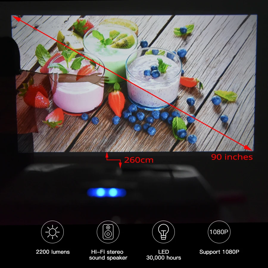 Everycom X20 видео портативный прожектор Pico 2200 люмен Родной 800*600 вариант Android Поддержка