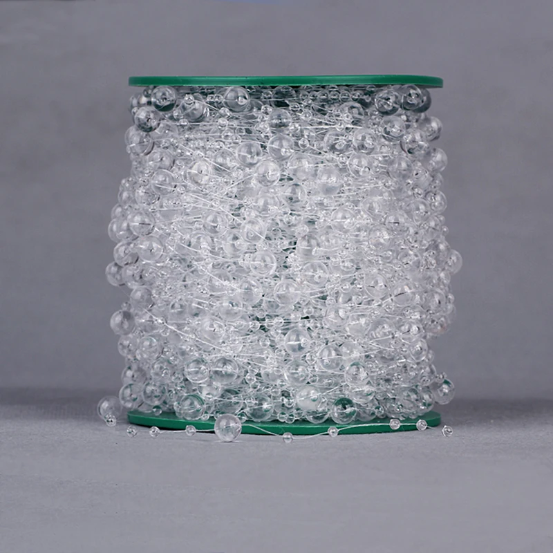 

60m/roll clear pearls Beads chain Wedding Garland decoration/ Centerpiece flower/ Crafting DIY accessory / Fishing Line