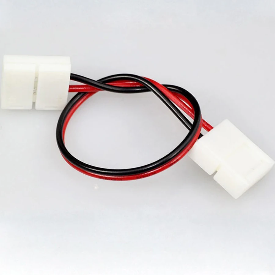 

8mm LED Strip Light Connectors KitsConnector and 10PCS 2 Pin 8mm Wide LED Solderless Connect Wire for 3528 / 2835 Single Color