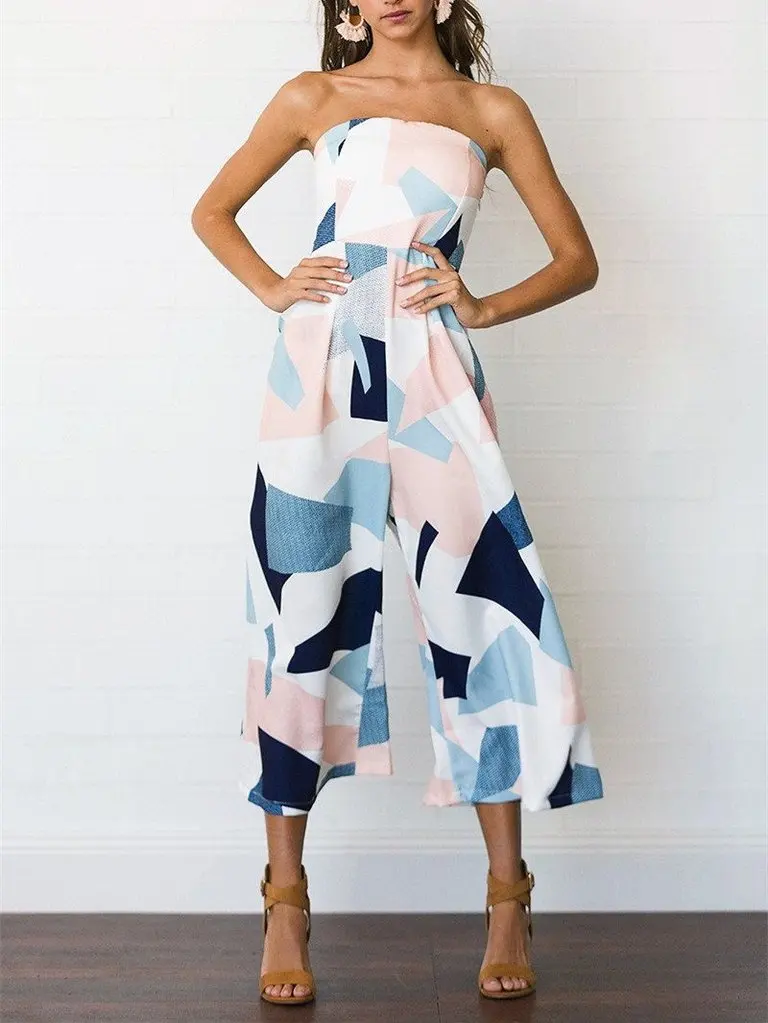 Женский Длинный комбинезон без рукавов повседневный Свободный с открытыми