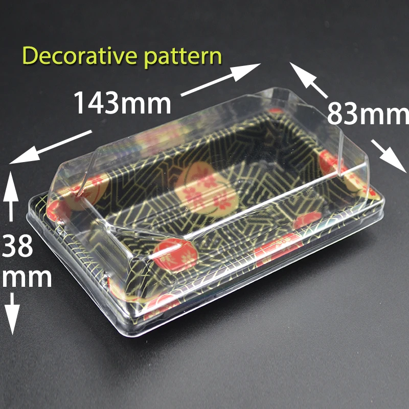 50pcs MINI prprinting flowr sushi Packing boxes biodegradable plastic disposable Sushi packing box A variety of styles | Дом и сад