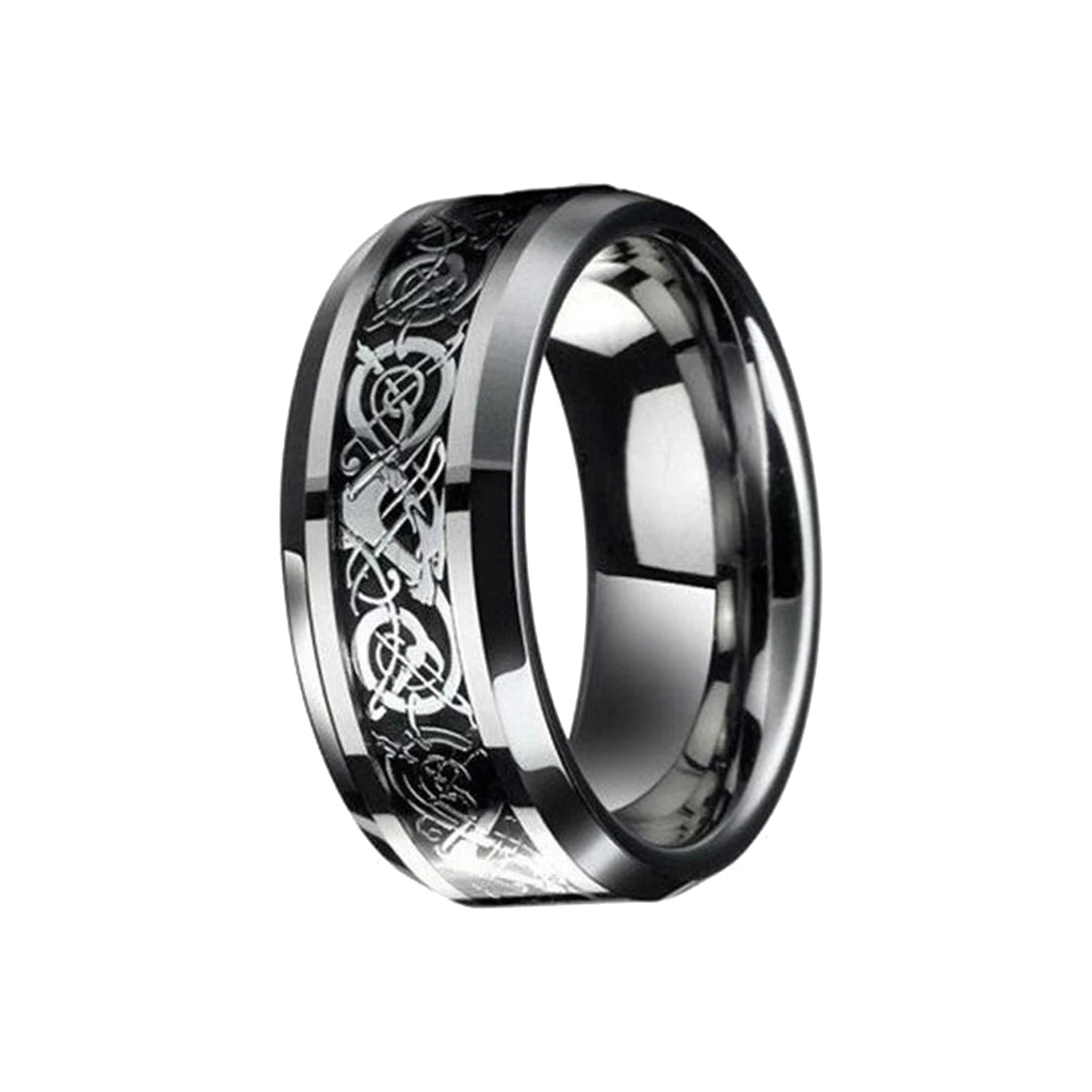 Уникальный титана стали кельтский Дракон шаблон обручальное кольцо ювелирные