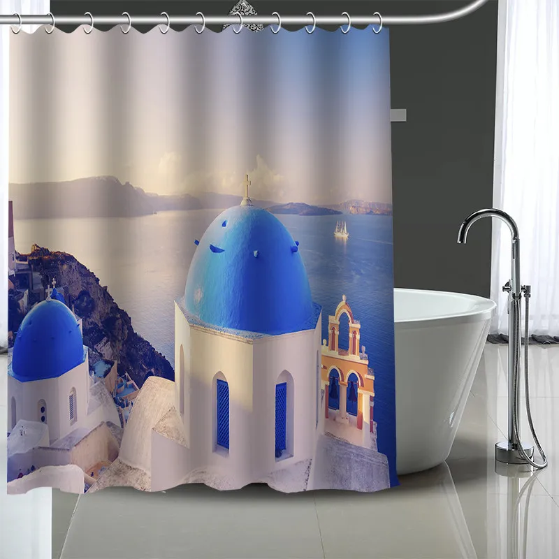 Занавески с греческим узором под заказ Полиэстеровые водонепроницаемые шторы