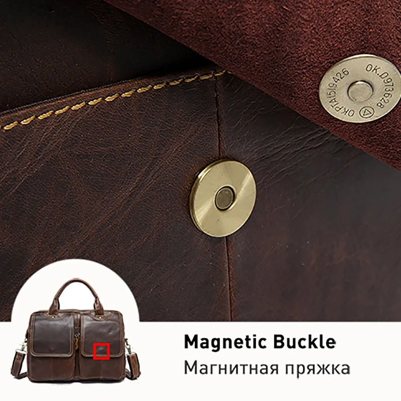 Мужская сумка-портфель из натуральной кожи мужская сумка-мессенджер кожаная