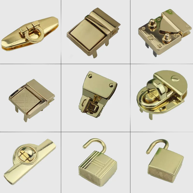 No key lock High-end Luggage hardware accessories Golden die-casting twist Mortise bag Automatic | Багаж и сумки