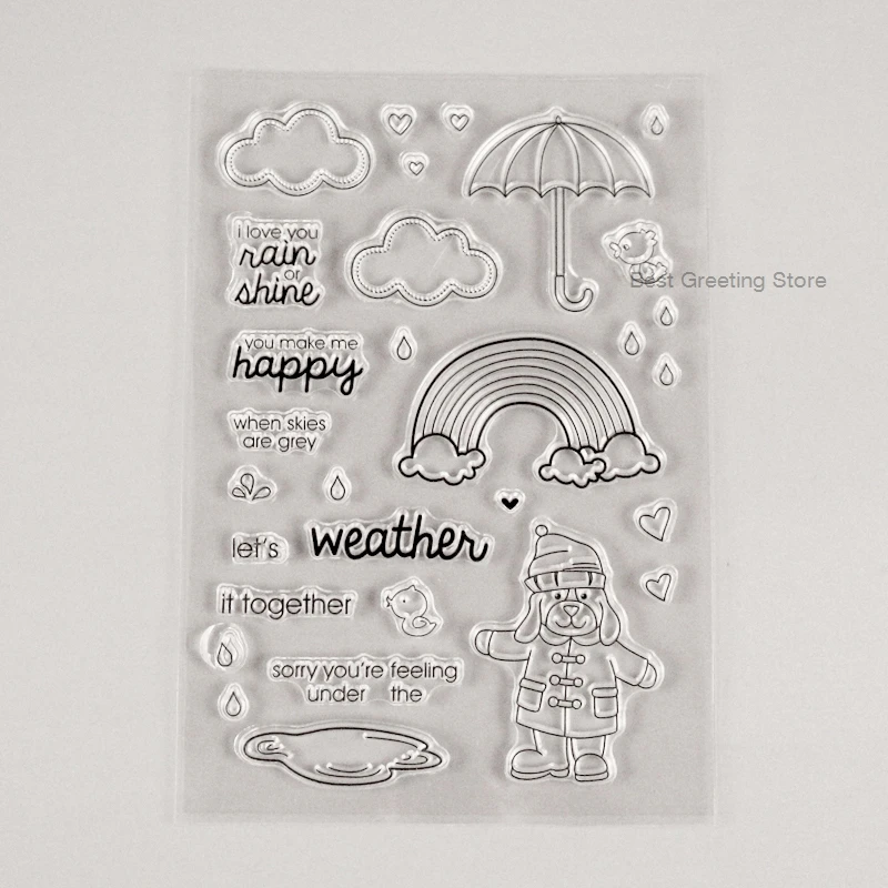 

Rainy day stamps kids craft card making daily planner journal stamps