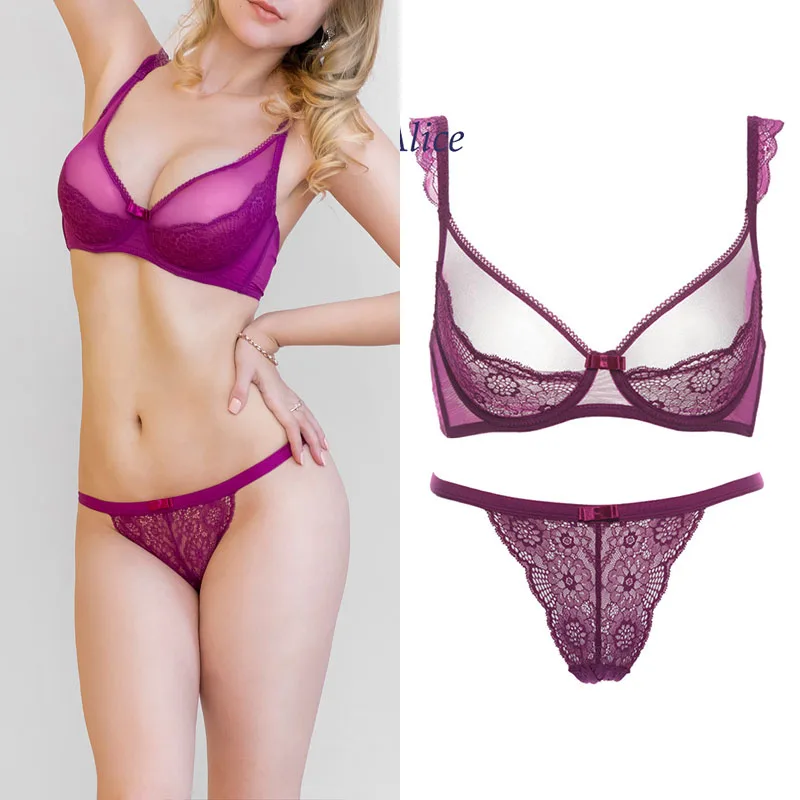 70D Bra set Buy More Big Discount Sexy Lace Lingerie Set Push Up Solid Color Underwear Embroidery bra and panty | Женская одежда