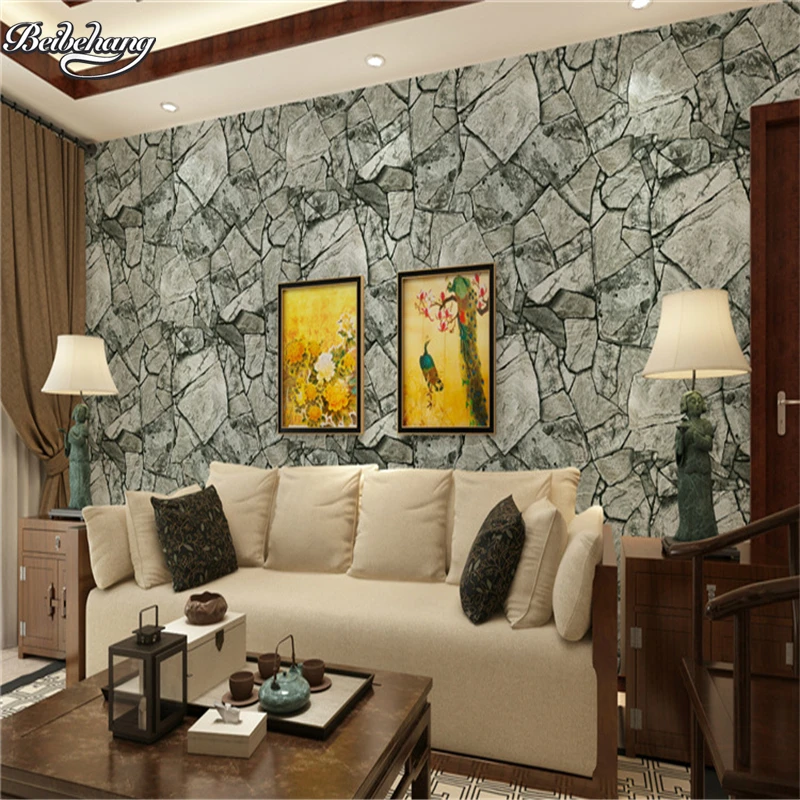 beibehang PVC imitation stone wallpaper special cultural hall backdrop hotel restaurant decoration | Обустройство дома