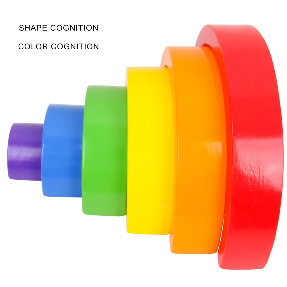 Обучающие деревянные блоки Монтессори 6 шт./компл. радужные для детей|Деревянные