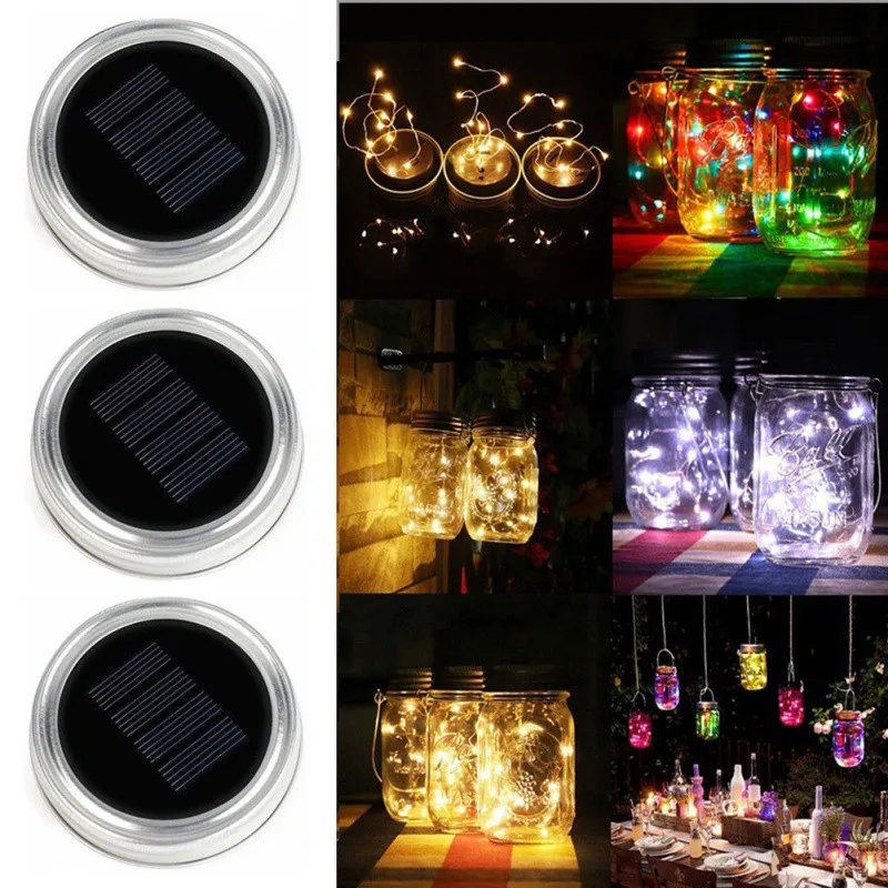 Светодиодный Сказочный светильник гирлянда для каменщика солнечная крышка