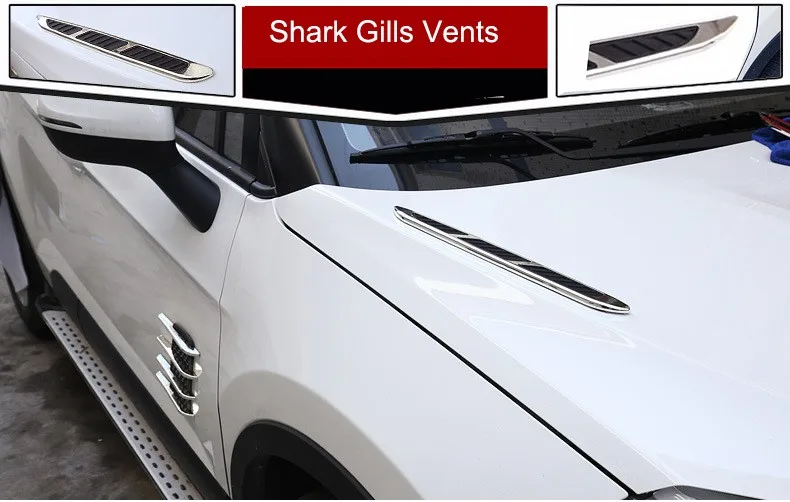 Shark Gill автомобильный Стайлинг 3D Вентиляционное крыло с воздушным потоком хромированная металлическая наклейка Наклейка для украшения автомобиля