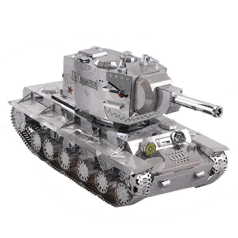 3D металлические пазлы модели советских KV2 супер танк DIY лазерная резка собрать