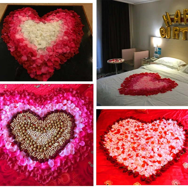 500 шт./лот искусственные лепестки роз шелковые цветы конфетти украшение для