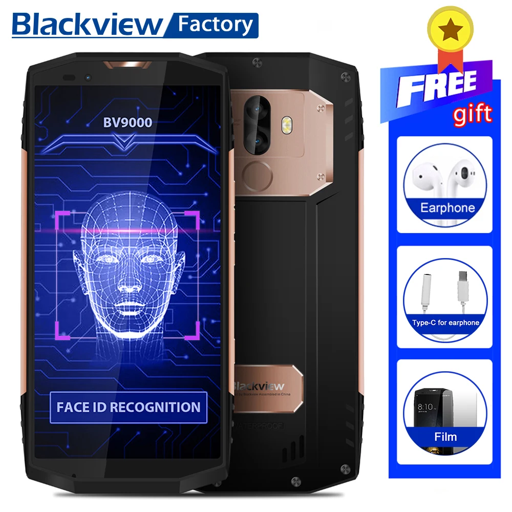 IP68 BLACKVIEW BV9000 3 камеры 5 7 &quot18:9 FHD экран восьмиядерный смартфон Android 1 4 + 64 Гб 4180 мАч NFC