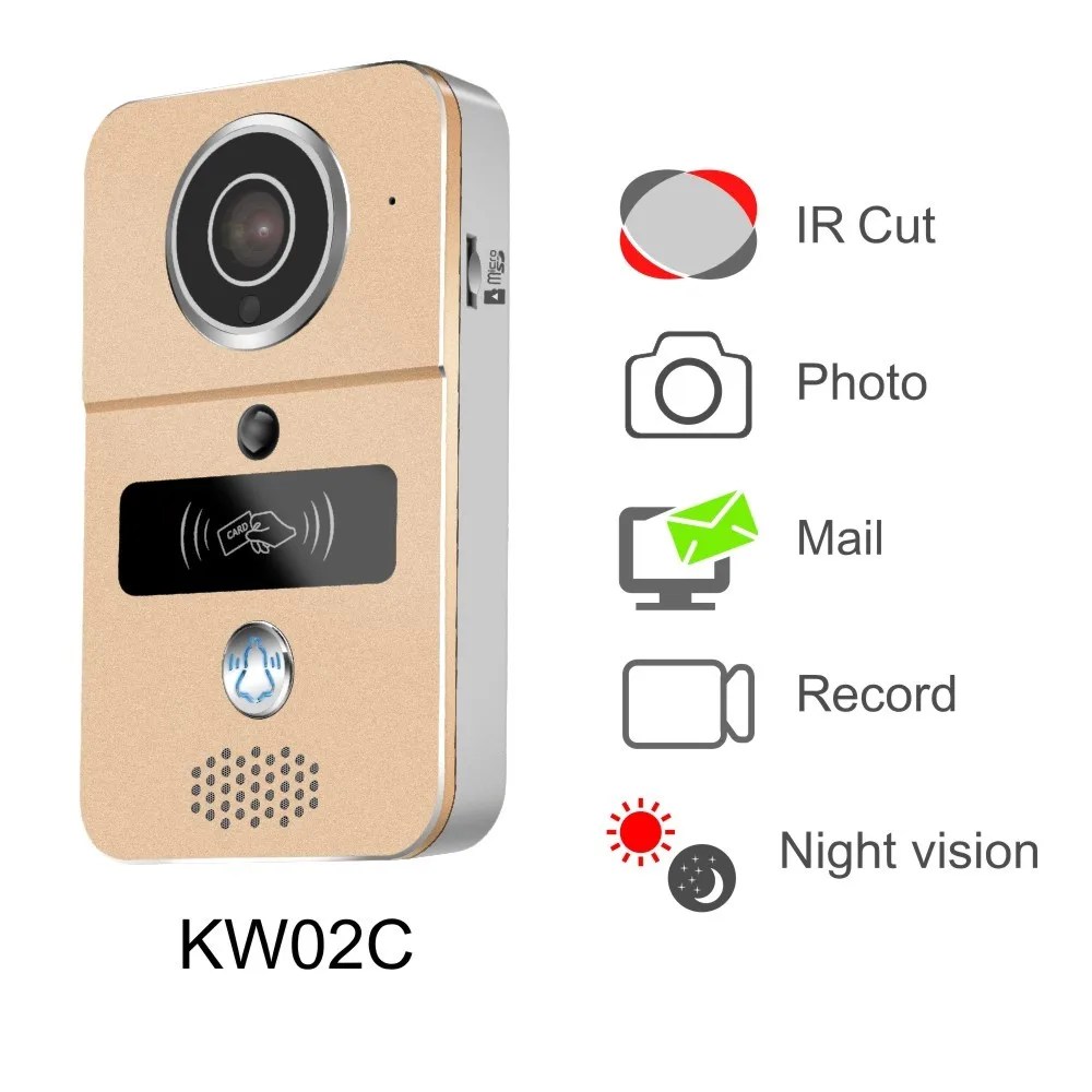 KW02C смарт беспроводной WIFI видео домофон с MicroSD полностью дуплекс Интерком
