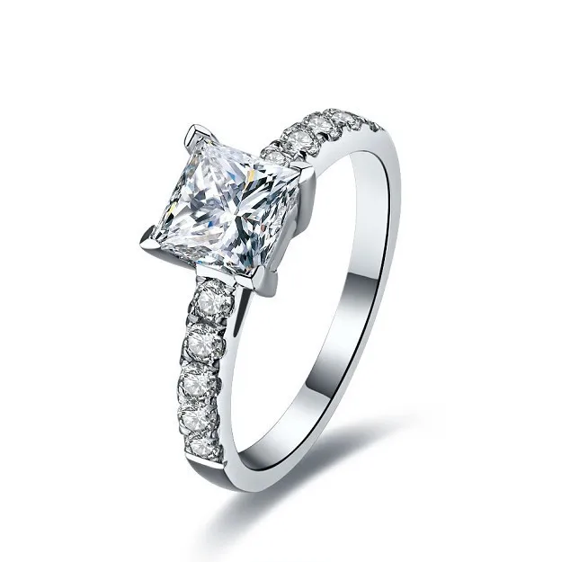 

1CT Test Positive Brand Moissanite Engagement Ring Solid 14K White Gold Women Wedding Ring Test Positive Never Fade