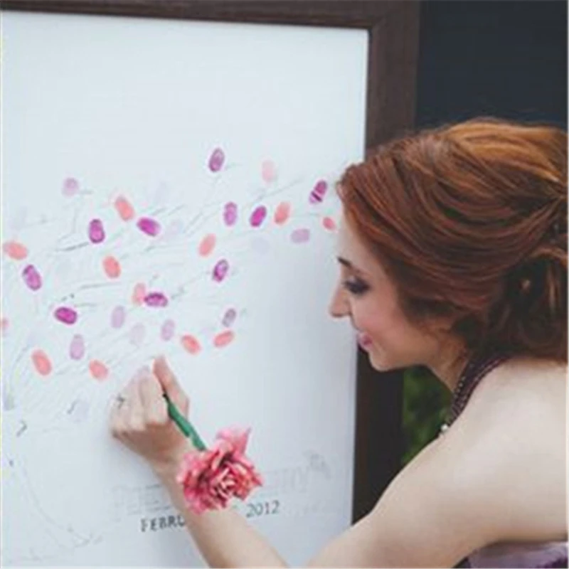 Птица поцелуй отпечаток пальца в форме сердца дерево гость картина с подписью