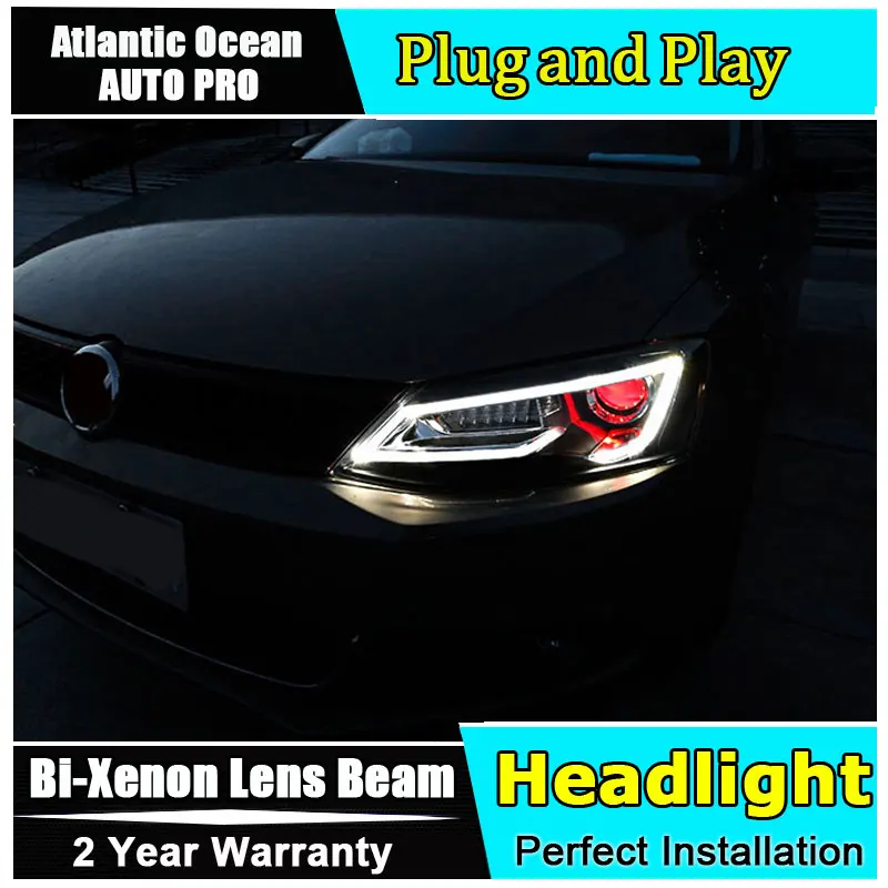 Автомобильный Стайлинг светодиодная фара для VW Jetta 2012-2018 головные фары drl H7 hid Bi-Xenon