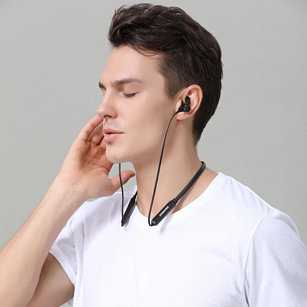 ZHIBANG беспроводные Bluetooth-наушники SweatProof с металлическим ободом  спортивная черная
