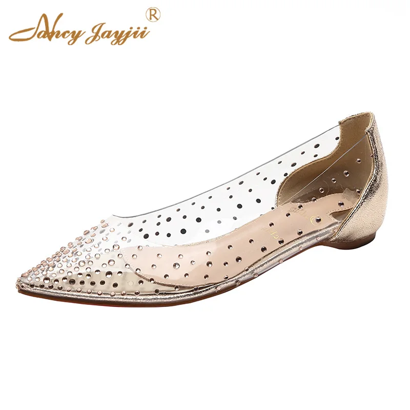 Балетки Цвет серебристый золотой черный прозрачные Роскошные балетки на плоской