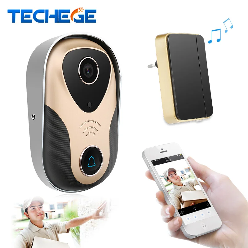 Techege Wifi дверной звонок 720P беспроводной проводной видео телефон домофон ночное