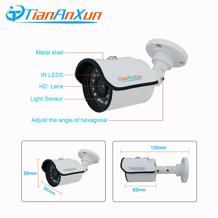 TIANANXUN AHD аналоговая HD камера наблюдения 720P 1080P CCTV охранная наружная