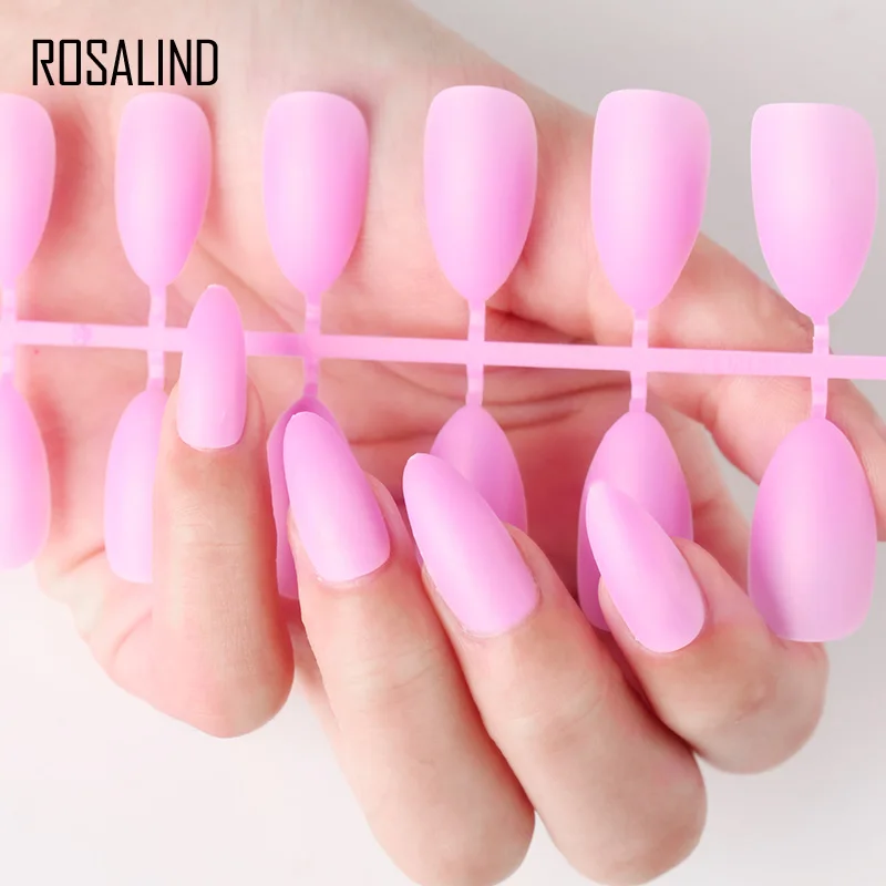 N5284-04 Накладные ногти ROSALIND для наращивания ногтей полное покрытие матовые накладные акриловые накладные ногти для маникюра - Цвет: N5284-04