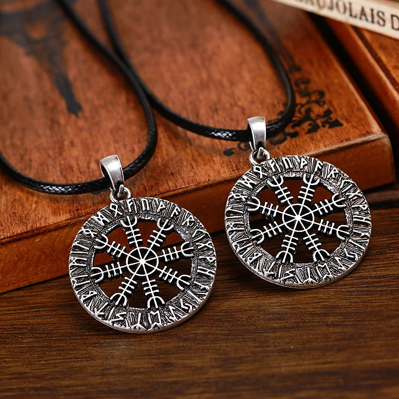 Норвежский викинг ужасов в рунические Круг Подвеска Амулет Винтаж Aegishjalmur Nordic