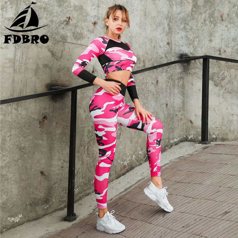 FDBRO спортивные штаны с эффектом пуш ап камуфляжные высокой талией спортивный