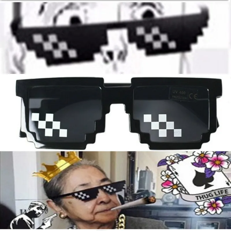 Фото реквизит солнцезащитные очки для мужчин и женщин Thug Life вечеринок 8 бит MLG