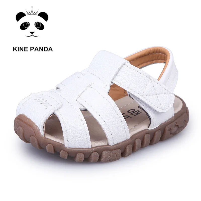 KINE PANDA/детские сандалии для мальчиков; мягкие спортивные летние сандалии для маленьких мальчиков; детская пляжная обувь с закрытым носком