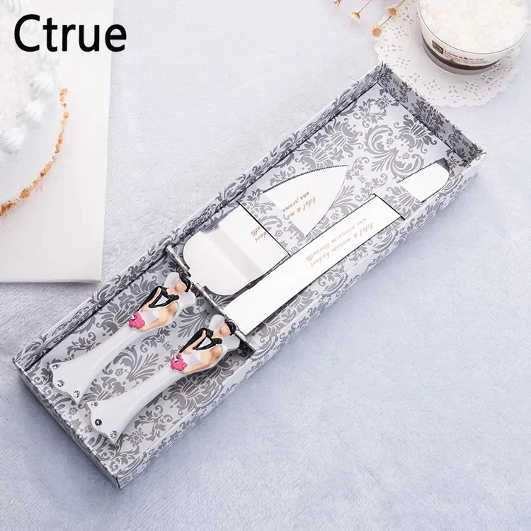 2 шт./компл. персонализированное свадебный торт Ножи Сервировочный набор и