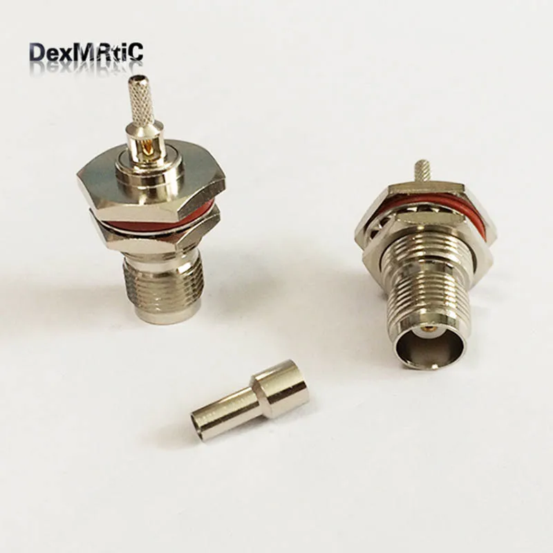 Коннектор коаксиальный с разъемом TNC RF зажим RG316 RG174 LMR100 прямой никелированный