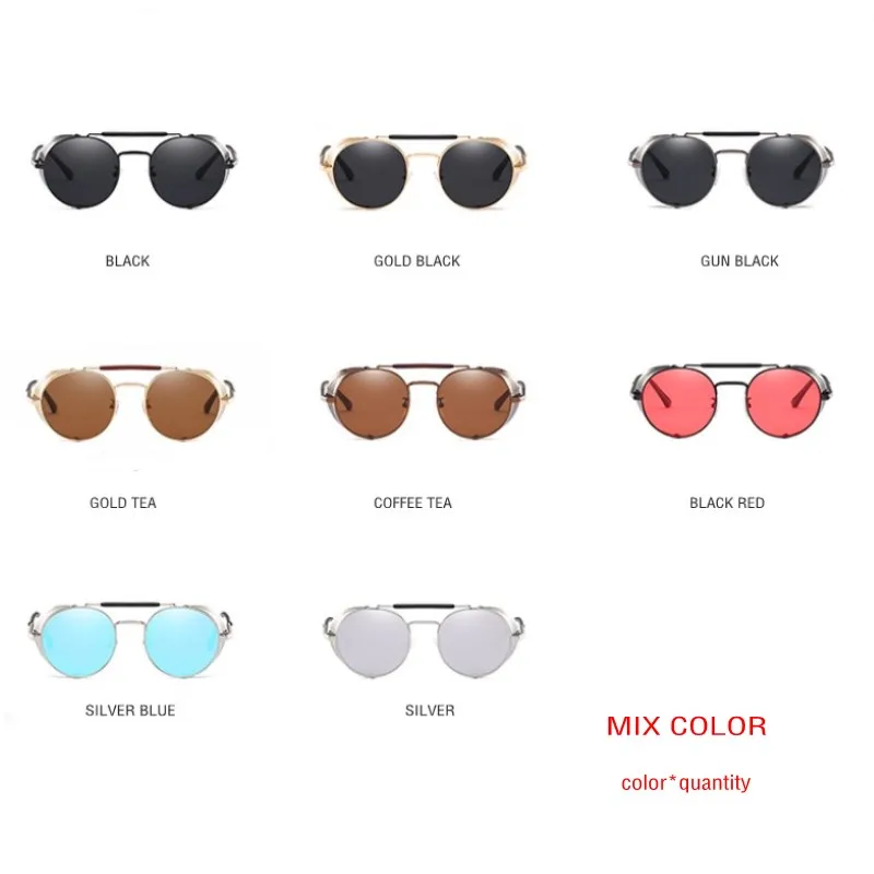 Оптовая продажа 10 шт. круглые металлические солнцезащитные очки в стиле ретро