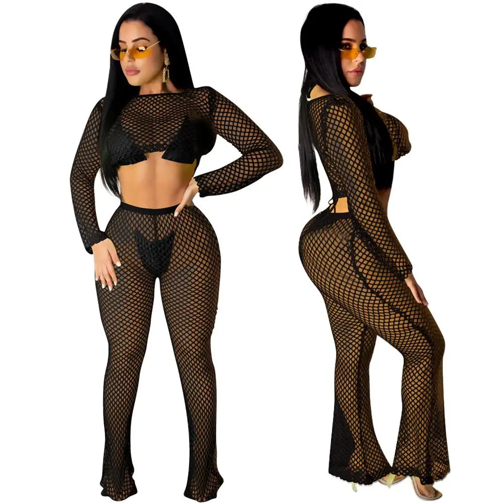 Женский комплект из двух предметов BKLD топа с длинным рукавом и штанов облегающий