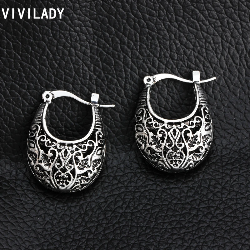 VIVILADY Винтажные серьги-кольца в виде искусственной кожи женские серьги из