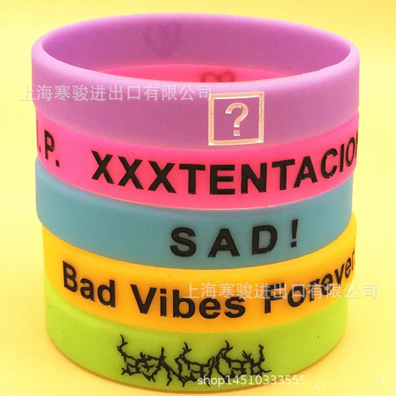 Силиконовые спортивные браслеты с буквенным принтом XXXTENTACION флуоресцентные