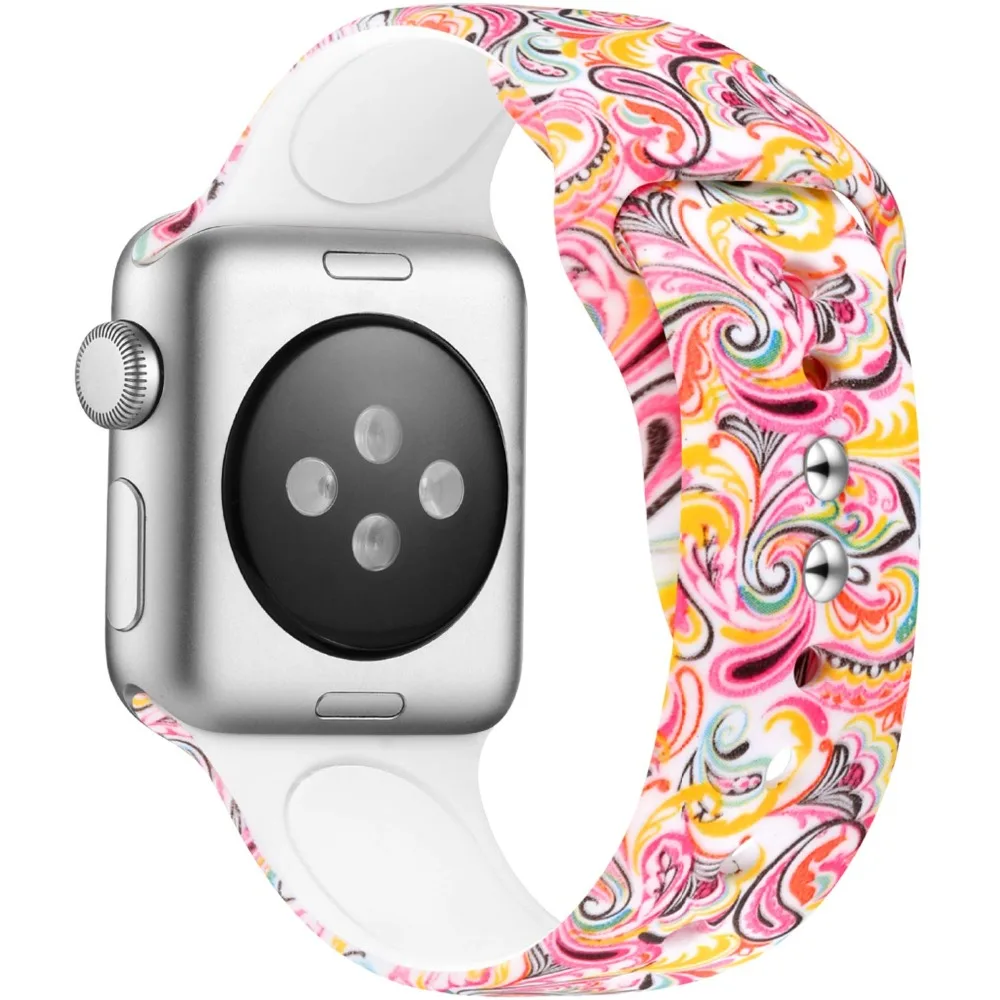 Ремешок совместим с iWatch 40 мм/38 мм мягкий силиконовый спортивный ремешок для