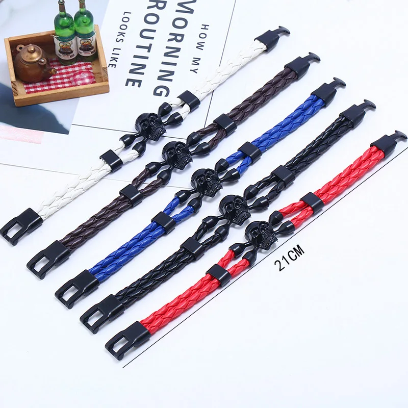 Рейчел Виши крутой скелет череп панк браслет в готическом стиле из искусственной