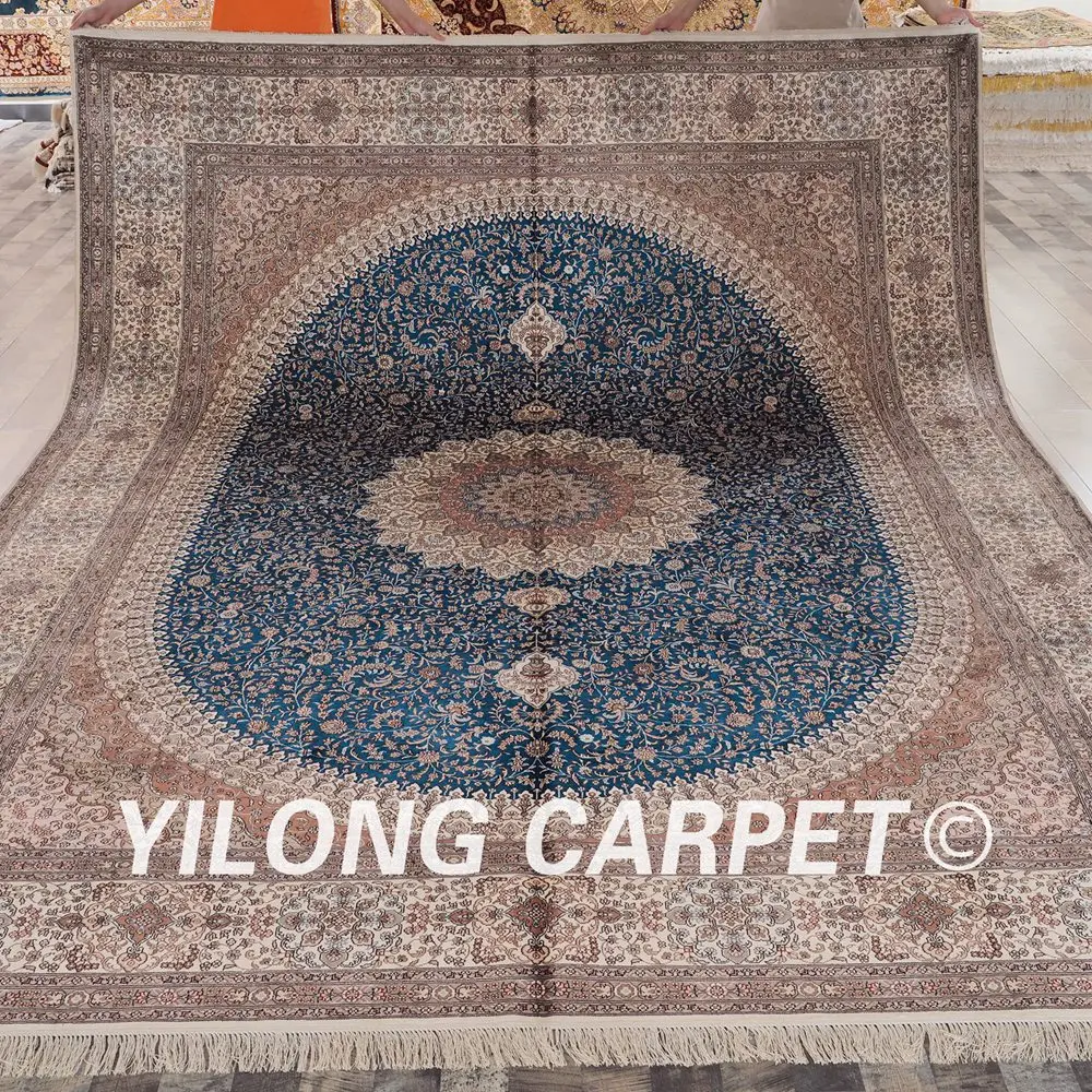 Beste Yilong 9 'X 12' Handgemaakte Perzische Blauwe Prachtige Tapijten Grote Chinese Tapijt (LH169A9x12)