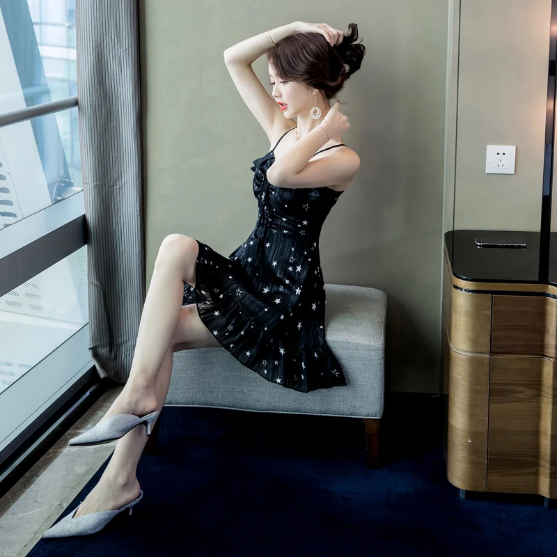 Летнее платье с v-образным вырезом сексуальное тонкое женское бесплатная