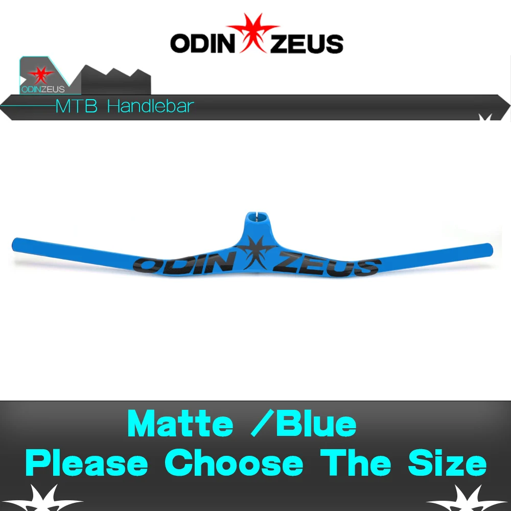 Matte Blue ODINZEUS MTB велосипедный стояк однообразный Интегрированный руль со стержнем 3K черный глянцевый/матовый углеродный руль для велосипеда - Цвет: Matte Blue