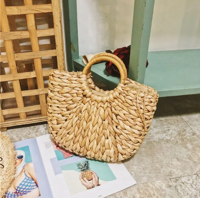 Новинка 2019 года летние сумки ручной работы Женская пляжная тканая сумка с
