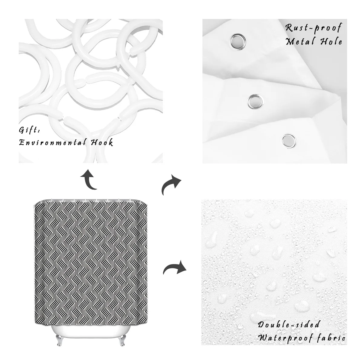 Скандинавский стиль геометрический узор занавеска для душа декоративная ткань