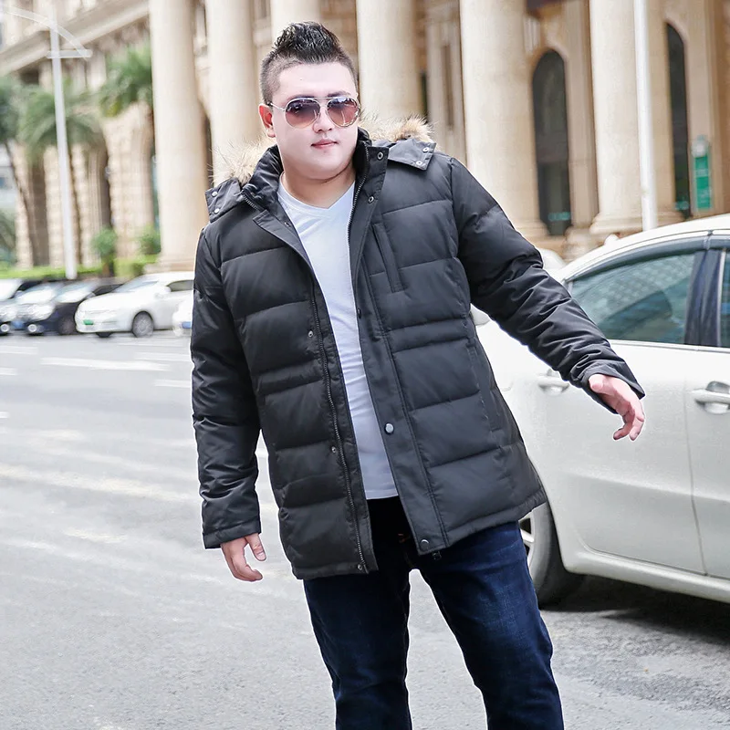 Мужская зимняя куртка с капюшоном и меховым воротником размеры XL 8XL 9XL-10XL | одежда