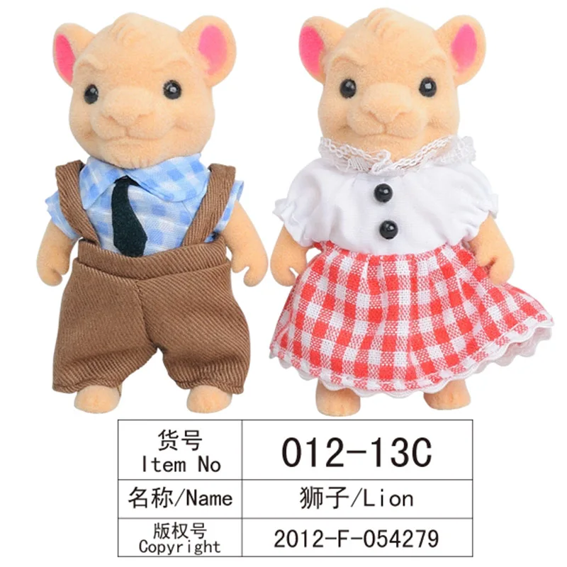 1: 12 совместимых Sylvanianed семьи Кукольный домик пушистый животный рисунок семейный