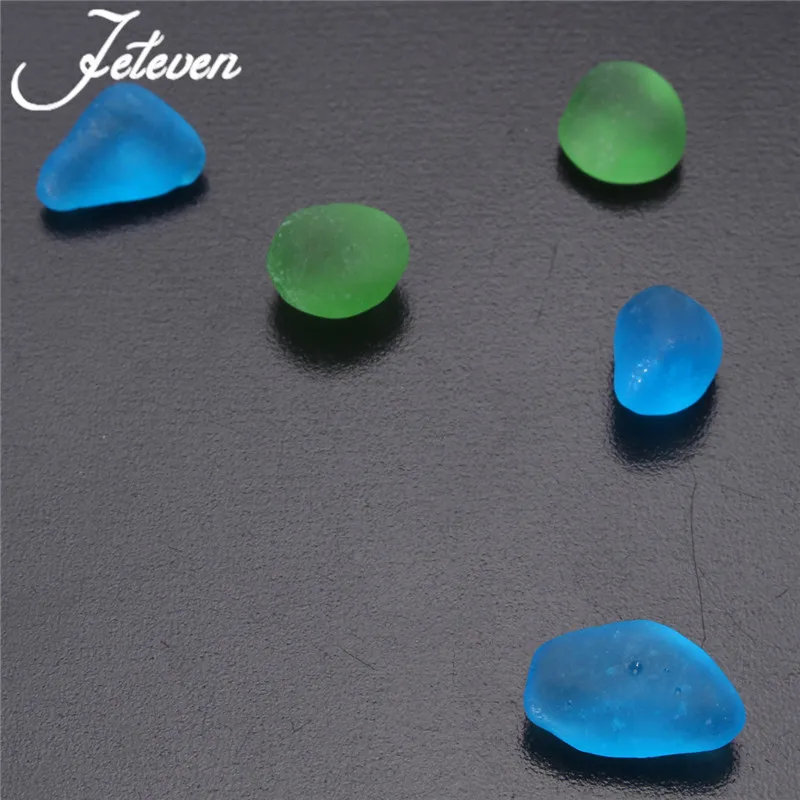 Стеклянные бусины для морского пляжа 20 шт. 12 18 мм сине зеленые сережек ожерелий