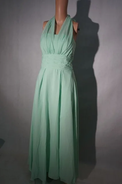 light green Карамельный Цвет Элегантные Длинные шифоновое платье трапециевидной формы, платье подружки невесты, платья Vestido da dama de honra Свадебная вечеринка платье Большие размеры по индивидуальному заказу - Цвет: light green