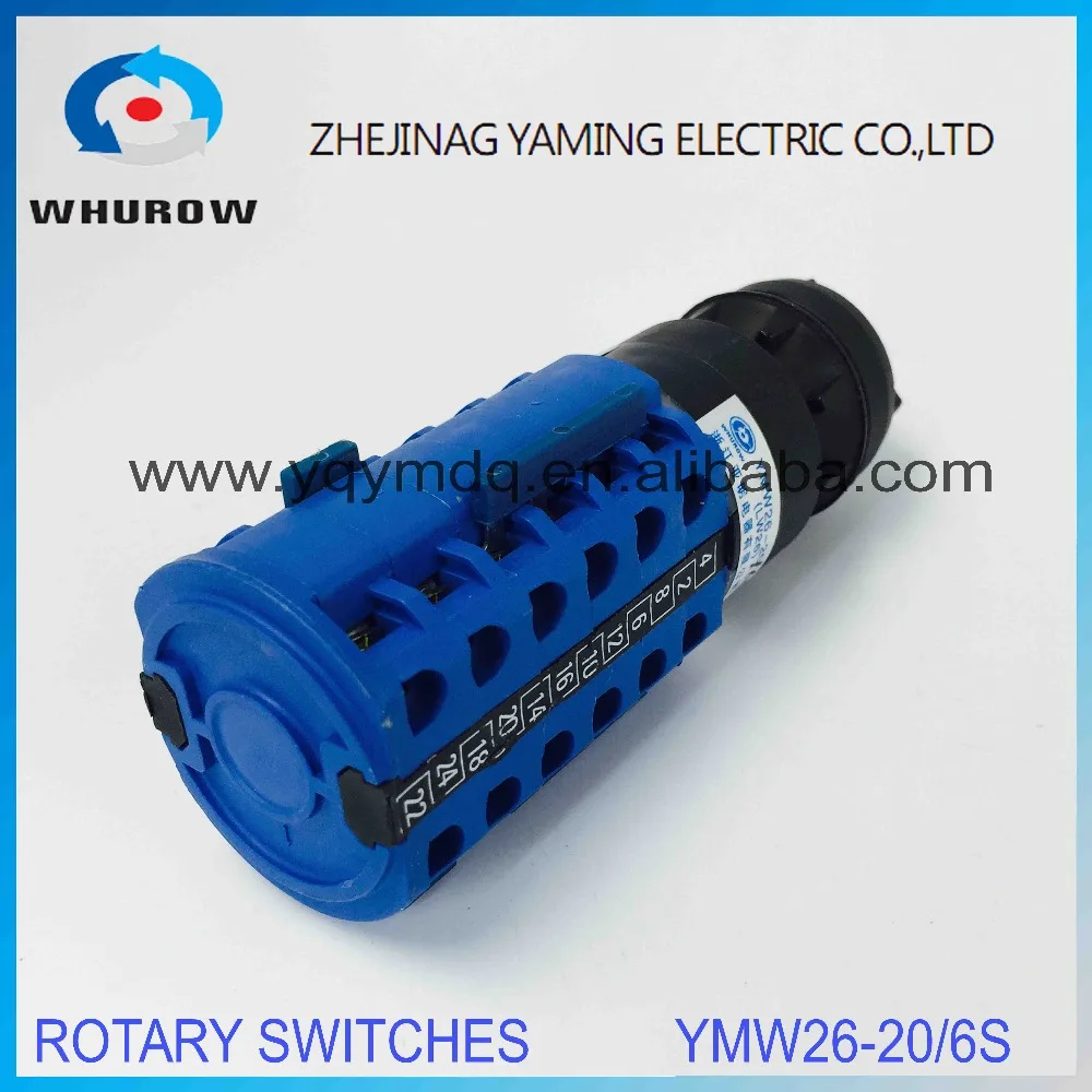LW26 YMW26-20S/6 Rotary switch 3 postion single hole installation 690V 20A 6 pole universal changeover cam silver contact | Обустройство